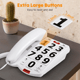 Big Button Phone for Elderly Seniors, Home Land Line Phone One Key for