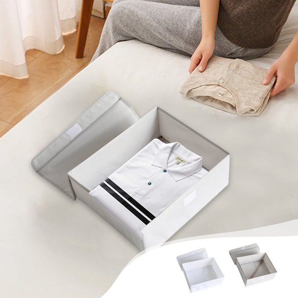 Fiudx Ofertas Flash Del Día Caja De Almacenamiento De Ropa Interior Para Calcetines Con Tapa, organizador De Cajones Divisores De Tela, Cajas De Almacenamiento De Armario Plegables Para Calcetines, S