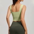 thumbnail image 5 of Iugvhana Womens Seamless Sports Bra Wide Strap Breathable Anti-Sagging Yoga Bra with Built-in Pads Push-Up Gym Workout Cami Tank Tops Green M, 5 of 6