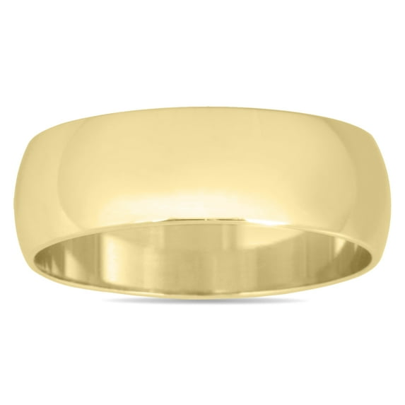 SZUL Women's 6mm Domed Wedding Band in 10K Yellow Gold