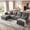 Dark gray, variant on Domading 116” U shape Modular Sectional Sofa with Movable Ottomans, Modern Chenille Cloud Couches for Living Room , Dark Gray