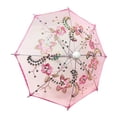 thumbnail image 5 of THY COLLECTIBLES Pack of 2 Mini Lace Umbrella Parasols with Sequins - Delicate Dolls Size Decorative Small Umbrella for Weddings, Baby Showers, Parties and Events - 11.6 inch Diameter Pink, 5 of 8