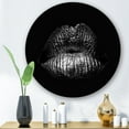 thumbnail image 2 of Designart 'Sexy Golden Metallized Woman Lips I' Modern Circle Metal Wall Art 11x11 - Disc of 11, 2 of 5