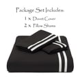 thumbnail image 3 of Chanasya Ultra Soft Ribbon Border 3-Piece Bedding Duvet Cover Set Queen - Luxurious Brushed Microfiber Comforter Cover - Zipper Closure Reversible (1 Duvet Cover & 2 Pillowcases ) Black, 3 of 5