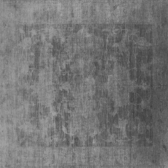 Ahgly Company Indoor Square Oriental Gray Industrial Area Rugs, 6' Square