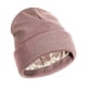 thumbnail image 1 of Gorro de invierno de punto con forro de satén y diseño con vuelta. Suave y unisex. Rosa, 1 of 9