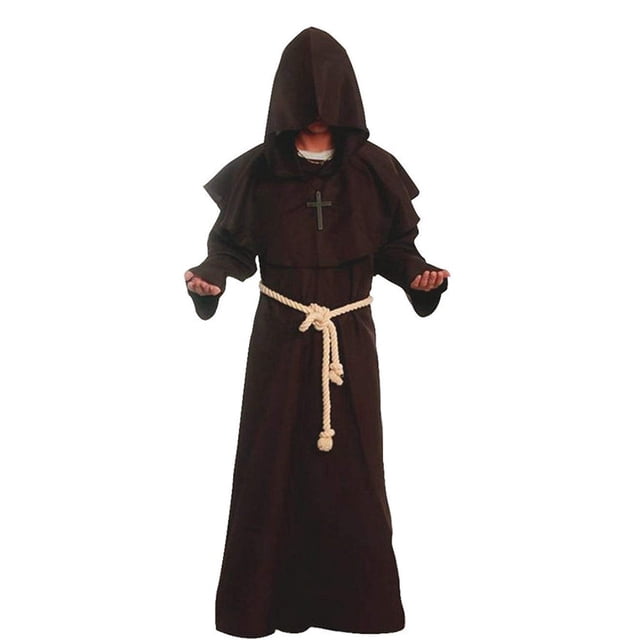 Gothden Robe de Frère Bohème Médiévale Renaissance avec Capuche et Costume de Moine