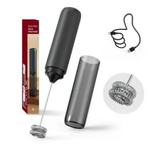 CIRCLE JOY Powerful Double Whisk Milk Frother Handheld Rechargeable Milk Foamer