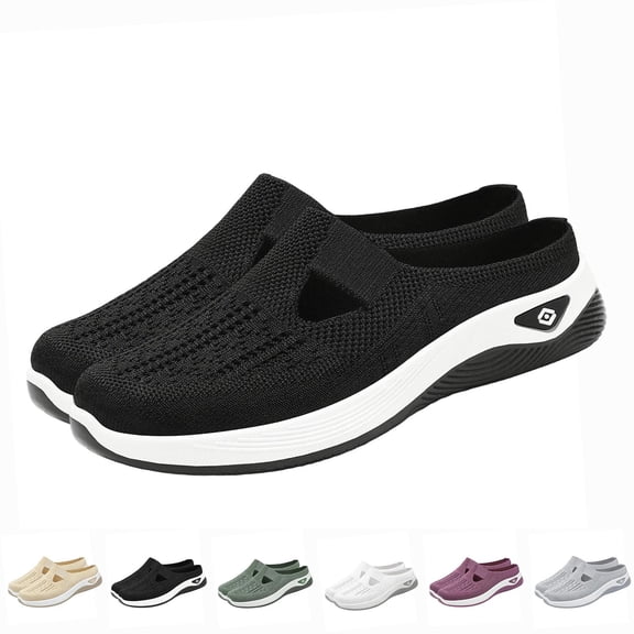 Taqqpue Women Closed Toe Slippers Breathable Soft Soled Mesh Shoes Slippers Beach Shoes Summer Soft Sole Sandals for Women