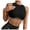 Black, variant on WEAIXIMIUNG Long Sleeve Shirts for Women Black Athletic Sexy Solid Color Rhinestone Fringe Crop Top Sleeveless Neck Tank Top