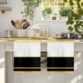 thumbnail image 4 of Modern Black Gold Kitchen Towels Set of 1, Minimalist Geometric Yellow Striped Absorbent Dish Towels for Kitchen, Microfiber Hand Towel, Quick Drying Tea Towel for Cleaning Decorative Dishcloths, 4 of 7