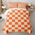 thumbnail image 2 of Homewish Pumpkin Plaid Twin Quilt Set, Happy Halloween Twin Coverlet Set, Orange Cream White, 2 Pieces 1 Bedspread and 1 Pillowcase, 2 of 7