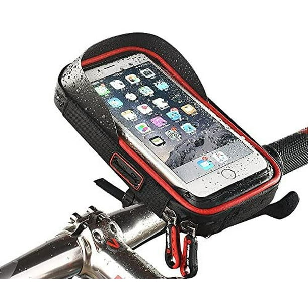 Sacoche de guidon de vélo, pochette universelle étanche pour téléphone  portable pour guidon de moto, berceau de support de téléphone pour guidon  de moto 