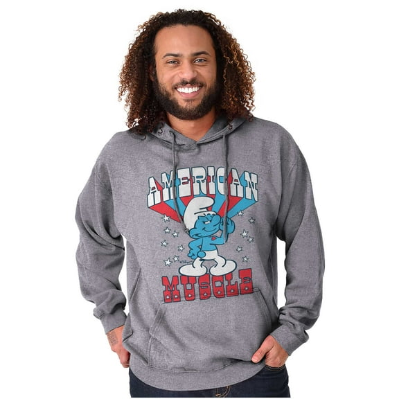 Hefty Smurf American Muscle USA Unisex Plus Size Hoodie Brisco Brands 3X