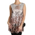 thumbnail image 4 of Dolce  Gabbana Golden Pink Sequined Fringe Tank Top, 4 of 6