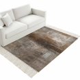 thumbnail image 4 of Brown Washable Area Rug 3'x5', Retro Oil Painting Modern Abstract Art Aesthetics Woven Cotton Tassels Kitchen Rugs, Non Slip Indoor Door Mat Throw Carpet for Entryway Living Room Nursery Laundry Room, 4 of 9