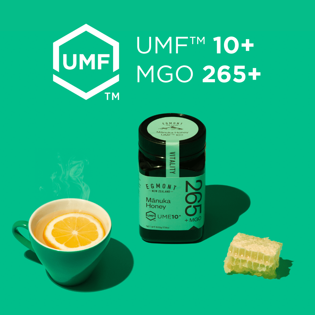 Egmont Raw Manuka Honey UMF 10+ MGO 265 + - 100% Pure New Zealand Manuka Honey - Non-GMO - Certified UMF & MGO  - 8.8oz (250 gram)