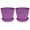 Purple, variant on Yesbay 2Pcs Flower Pot with Saucer Large Mouth PP Drainage Holes Plant Container for Balcony,Green S