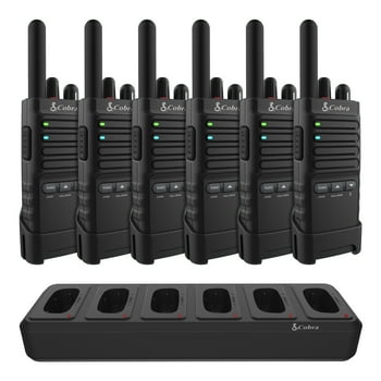 Cobra PDX655 Pro Business 2W FRS Two-Way Radios (6-Pack) and Charging Dock | Walkie Talkies for Business with range up to 300,000 Sq Ft. & 25 Floors | 22 Channels | Unlimited Expandability