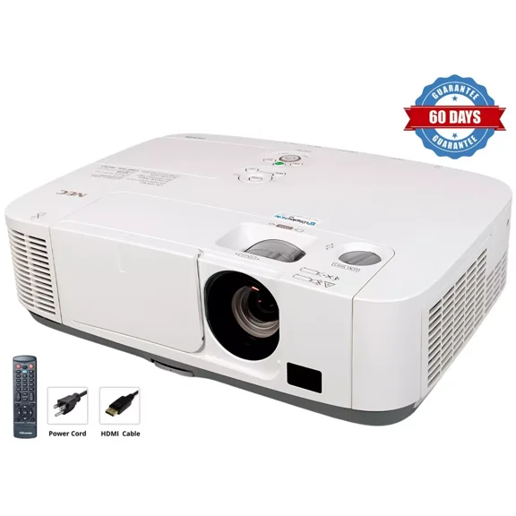 Pre-Owned NEC P401W 1080i Digital Projector 4000 ANSI 3LCD for Professional Corporate Usage HD HDMI with Accessories Bundle