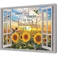 thumbnail image 2 of Farmhouse Sunflower Wall Art Window Christian Hummingbird Bible Verse Pictures Wall Decor Scripture Quotes Canvas Painting Print Artwork Framed for Living Room Bedroom Bathroom 16"×12", 2 of 6