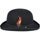 thumbnail image 2 of Unisex Hard Top Wool Bowler Hat With Feather Satin Lined Sizes S To Xl - MXBC, 2 of 2