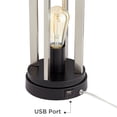 thumbnail image 5 of 360 Lighting Marcel Modern Table Lamps Set of 2 24 1/4" High Brushed Nickel with LED Nightlight USB Charging Port White Shade for Bedroom House Desk, 5 of 9