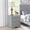 thumbnail image 2 of Aukfa 2-Drawer Nightstand, Mid-Century Modern Wood Bedside Table for Bedroom/Living Room/Guest Room,Gray, 2 of 6