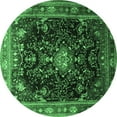 thumbnail image 1 of Ahgly Company Indoor Round Persian Emerald Green Traditional Area Rugs, 6' Round, 1 of 4