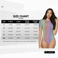 thumbnail image 5 of Vsdgher Rainbow Peacock Feathers Prinr Short Sleeve Body suit for Womens, Sexy Onesie One Piece Round Neck Bodysuit Shapewear Tummy Control-Medium, 5 of 7