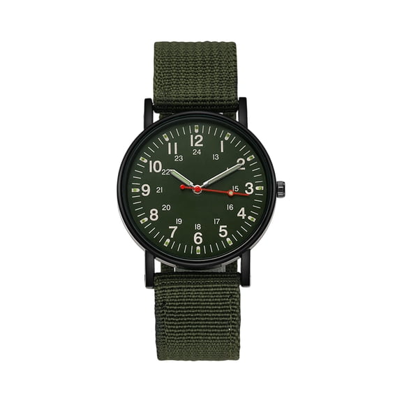 Men's Luminous Running Alarm Clock Watch, 1Pc, Outdoor Sports Military Style Wristwatch With Luminous Hands, Alarm Function, Nylon Strap, 24-Hour Dial Display