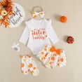 thumbnail image 2 of REgarm Baby Girl Halloween Outfit Letters Pumpkin Ghost Print Long Sleeves Romper Shorts Baby Girl Halloween Clothes,3-6 Months, 2 of 4