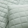 thumbnail image 3 of Mainstays Solid Textured Box Crinkle Quilted Pillow Sham, Light Green, Standard/Queen, Soft Wash, 2 Pack, All Ages, 3 of 6
