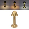 thumbnail image 1 of LED Table Lamp Stepless Dimming Rechargeable Cordless Bedside Light for Bedroom Study Metal Acrylic 3 Colors, 1 of 7