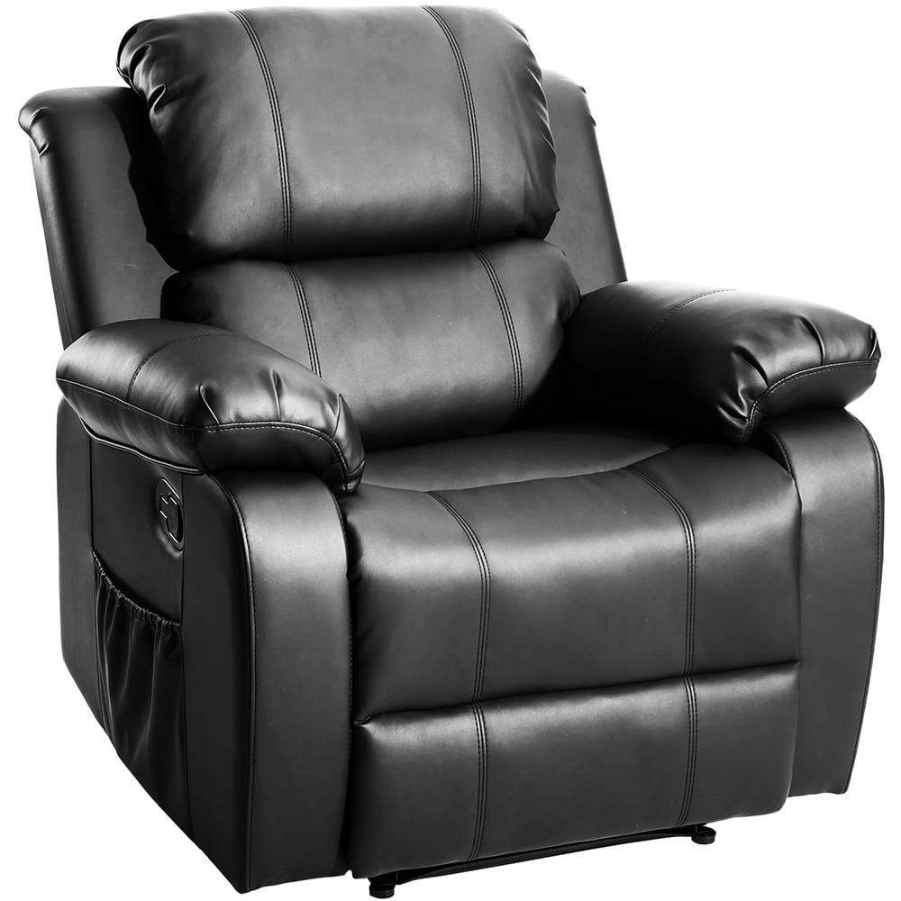 Kepooman Black PU Leather Heated Massage Recliner with 8 Vibration Points for Living Room Kepooman Black PU Leather Heated Massage Recliner with 8 Vibration Points for Living Room