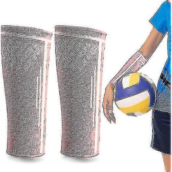 Pair Volleyball Arm Sleeves,volleyball Compression Sleeves,sports Forearm Sleeves Volleyball Training Protect Gear For Kids Youth Women Tw M Pink