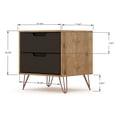 thumbnail image 2 of Manhattan Comfort Commode 5 Tiroirs et Ensemble de Tables de Chevet 2 Tiroirs Nature et Texture Grise, 2 of 2