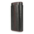 thumbnail image 4 of Humidor de puros clásico, portátil, de moda, con forro de madera de cedro, para 3 dedos, de piel sintética, estuche de viaje con cortador., 4 of 14