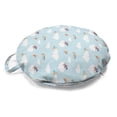 thumbnail image 1 of Airplane Round Floor Cushion with Handle, Continuous Clouds and Aircraft Planes in Pastel Tones Cartoon Print, Decorative Pillow for Living Room & Dorms, 18" Round, Pale Blue Multicolor, by Ambesonne, 1 of 4