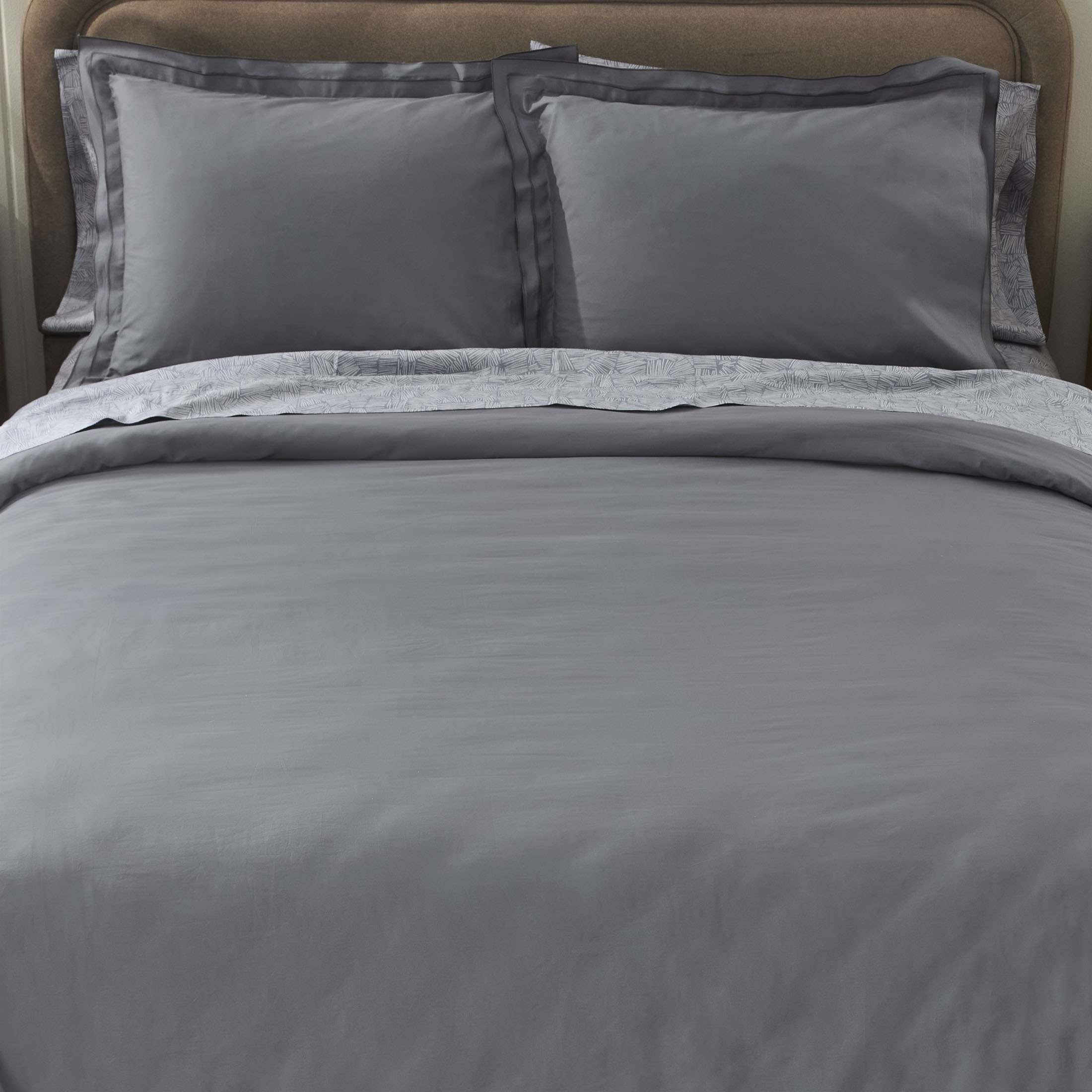 Better Homes & Gardens 3-Piece Grey Flannel Cotton Percale Duvet Cover Set, King