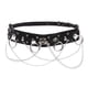 thumbnail image 2 of Correa de Cintura de Cuero Artificial con de Cadena Metal Estilo Punk Acesorios Decorativos para Vestido, Blusa , Suéter Negro Macarena Cadena del cuerpo de la correa de cintura gótica, 2 of 8