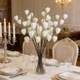 thumbnail image 7 of Honeplcked Artificial Spring Summer Flowers for Decoration, White Physalis Floral Arrangements Silk Faux Flowers, Real Touch Fake Flowers for Vase Table Centerpieces Wedding Party Decor on Clearance, 7 of 7