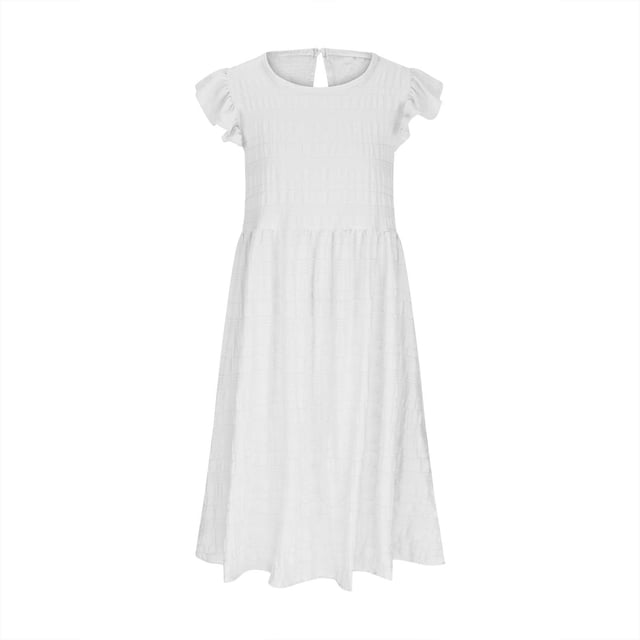 Robes pour Adolescentes Manches à Volants Robe Trapèze d'Été Robe Blanche pour Filles Robe à Fleurs pour Filles