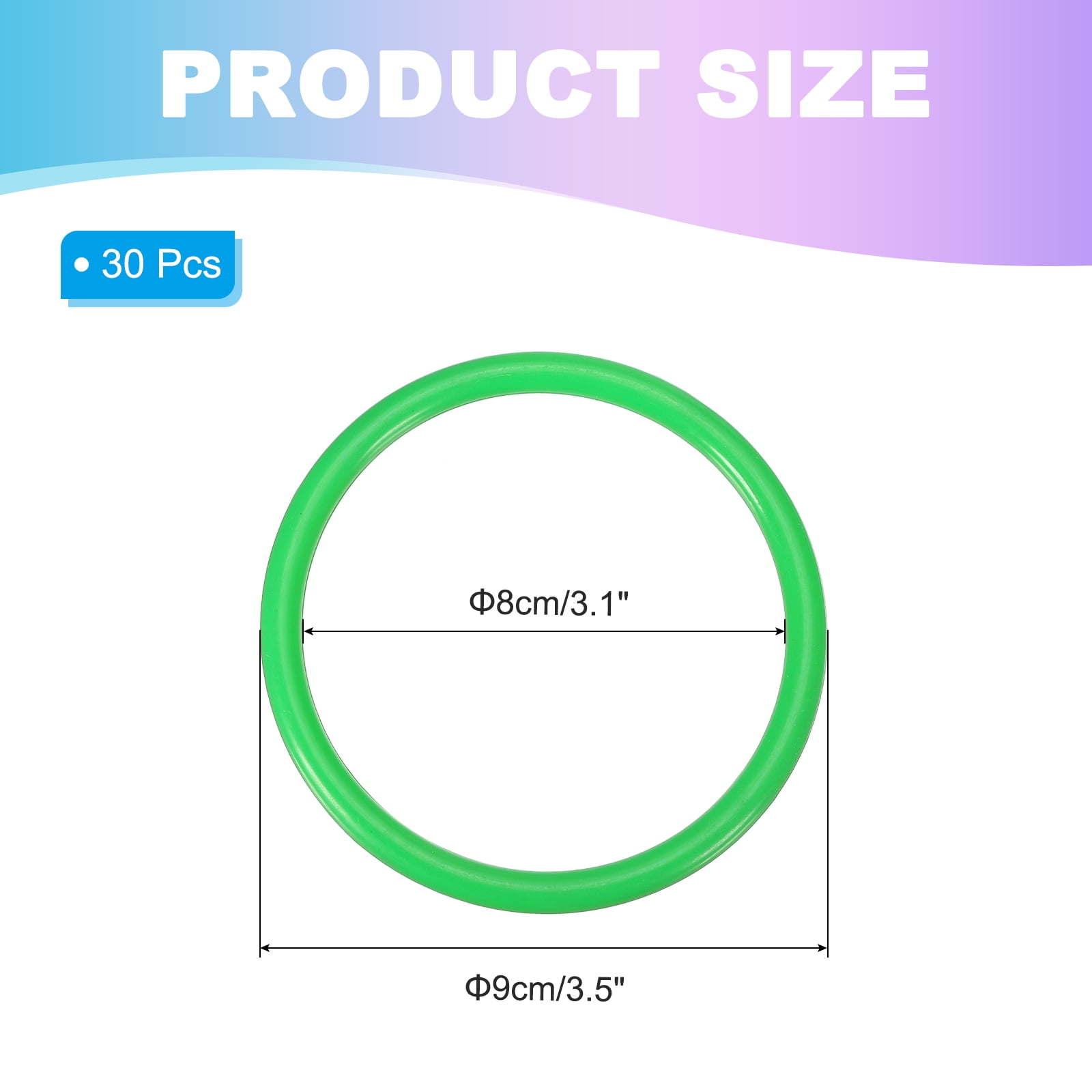 Uxcell Plastic Ring-Toss Rings for Bottles Carnival Rings Plastic Hoops for Speed and Agility Practice Outdoor Party Favor 3.5 Inch Green