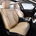 thumbnail image 3 of FLORICH Waterproof Leather Seat Cover Full Set, Universal Auto Seat Protectors for Sedans & Compact SUVs, Airbag Compatible, Beige, 3 of 9