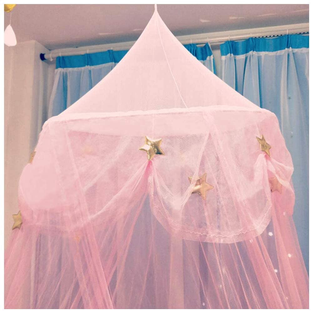 CAILDANL Mosquito Net Bed Canopy Curtains Princess Butterfly Reading Canopies for Girls Kids Single Twin Full Queen Size Beds, Pink and Purple