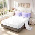 thumbnail image 3 of Manfei Geometric Check 7-Piece Twin Bedding,Minimalism Polka Dot Bedding Comforter Set,Purple,Reversible, 3 of 7