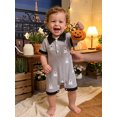 thumbnail image 6 of RUINIXCW Baby Boys Jumpsuit, Short Sleeve Stripes Pumpkin/Ghost Summer Romper Halloween Clothes, 6 of 9