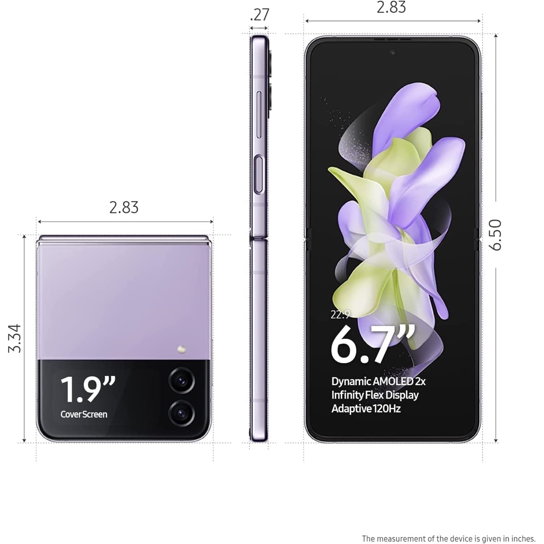 Restored Samsung Galaxy Z Flip 4 128GB 6.7" 5G Fully&nbsp;Unlocked,&nbsp;Purple (Refurbished)