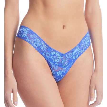 Hanky Panky Daily Lace Cross-Dye Low Rise Thong (791054),Blueberries/Butterfly